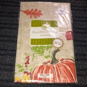 Square Size Fall Harvest Vinyl Tablecloth with Pumpkin Design